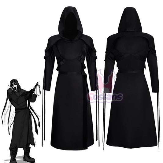 The Ghost Face Cosplay Costume Game Dead Daylight Role Play Uniform Halloween Carnival Party Outfit Men Women Medieval Costume