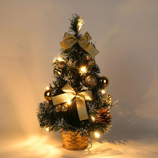 40cm Christmas Tree Prelit Mini Christmas Tree With Lights Thick Snowy Frosted Artificial Christmas Tree Tabletop With Pine