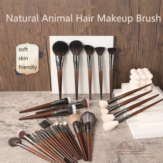 OVW Animal Hair Makeup Brush Complete Set 28PCS Lip Brushes Eyeshadow Brush Soft Makeup Brush Beauty Tools Smudge Brush Single