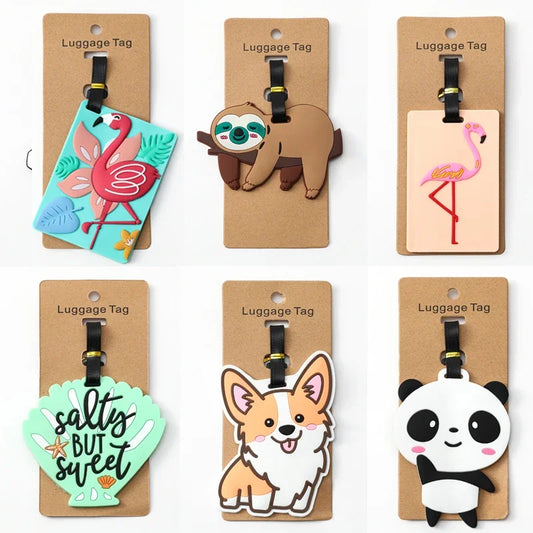 Travel Accessories Luggage Tag Creative Corgi &Cat Suitcase Fashion Style Portable Travel Hanging Tags and Anti Loss Signs