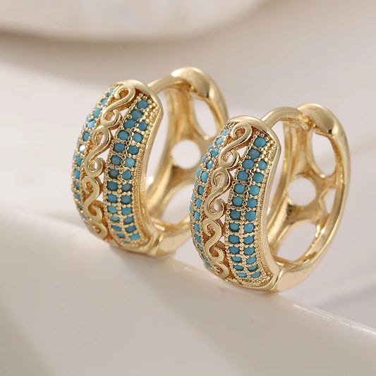 1 Pair of Elegant and Retro Hollowed-out Small Ring Earrings, Suitable for Daily Casual Wear and Banquets
