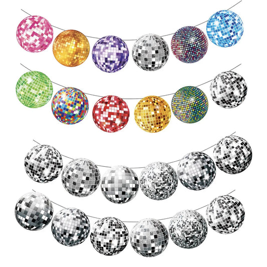 Disco Themed Party Banner Hanging Swirls Decor 70s 80s 90s retro Musical party Dancing Birthday Party Ceiling Spiral Decoration