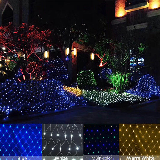 LED Net Mesh Light 110V 220V Curtain String Lights Fairy Lamp Christmas Wedding Party Holiday Outdoor Decor Lighting 3x2M 6x4M