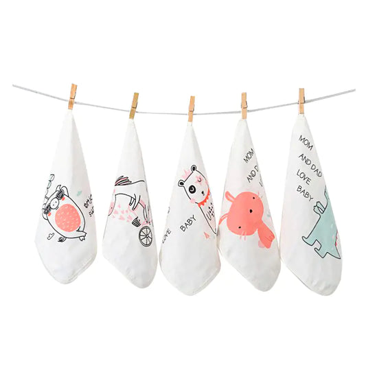 Cotton Baby Handkerchiefs with Cartoon Design (Newborn)
