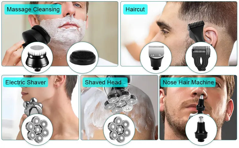 Men's 7D 6-in-1 Wet & Dry Electric Shaver Mmall USA