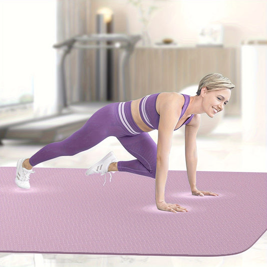 Thick Yoga Mat 78 "x 39" X 1/3 " - Non-Slip Exercise Mat With Elegant Patterns, Perfect For Home Workouts, Yoga & Pilates - Includes Black Elastic Carry Strap For Easy Transport, Ideal For Men And Women