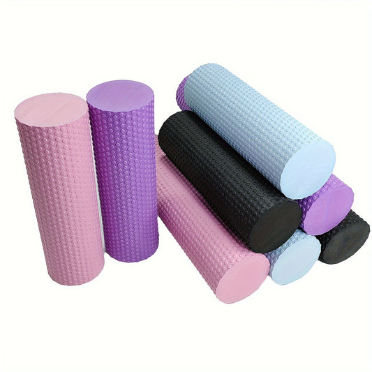 1pc Premium EVA Foam Roller - Textured Surface for Enhanced Flexibility, Muscle Relaxation | Ideal for Yoga, Pilates & Fitness | Available in Purple, Blue, Black, Workout Accessories