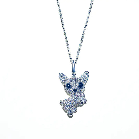 Personality Dog Necklace in Platinum Plating, Wholesale