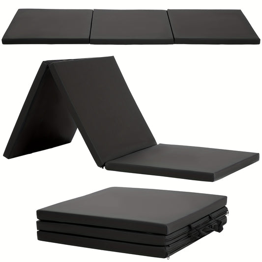 Triple Fold Yoga Mat - Universal Super Thick High Density Anti-tear Folding Gymnastics Mat Anti-shock Cushion Aerobic Exercise Mat -  NBR Foam - For Yoga, Pilates, Fitness & Gymnastics - Perfect Gift for Fitness Enthusiasts