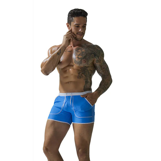 Men's Stylish Quick-Dry Nylon Swimming Shorts with Pockets