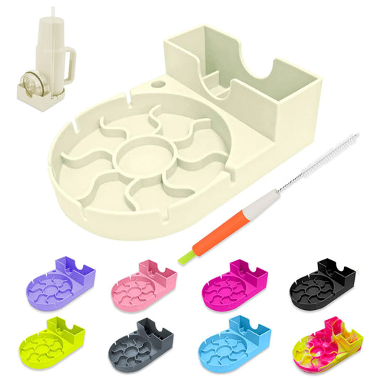 SISAYWEY Cup Drying Rack Tumbler Drying Rack for Stanley Cup Baby Bottle Drying Rack Portable Travel Tumbler Drying Stand Soft Silicone Dryer Rack for Stanley with Straw Brush