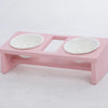 Tri-Color Cat Bowl Stand with Inclined Design