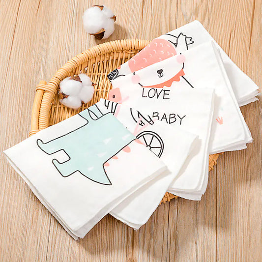 Cotton Baby Handkerchiefs with Cartoon Design (Newborn)