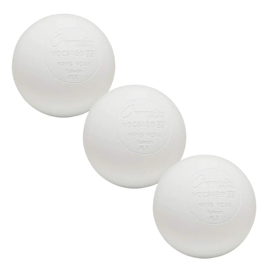 Champion Sports Colored Lacrosse Balls: White Official Size Sporting Goods Equipment for Professional College & Grade School Games Practices & Recreation - NCAA NFHS and SEI Certified - 3 Pack