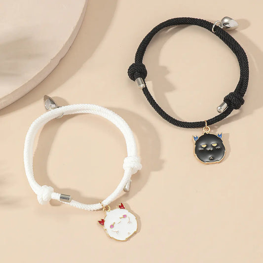 Halloween Pumpkin Bat Demon Magnetic Bracelet Set